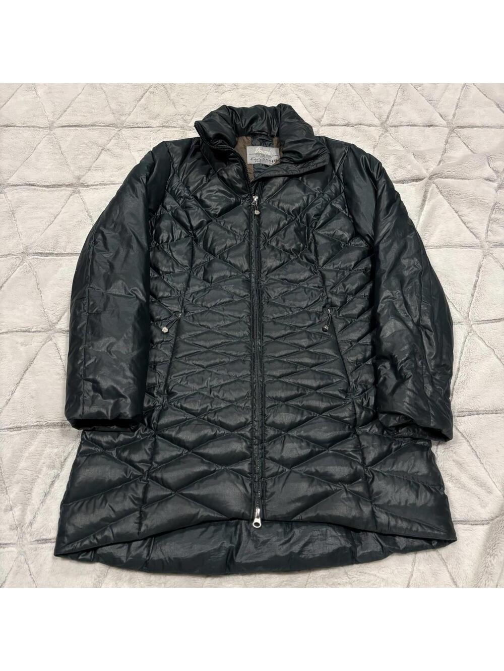 Eddie Bauer Vintage Women's Green Nylon Down Parka Coat Medium Goose Down Fill